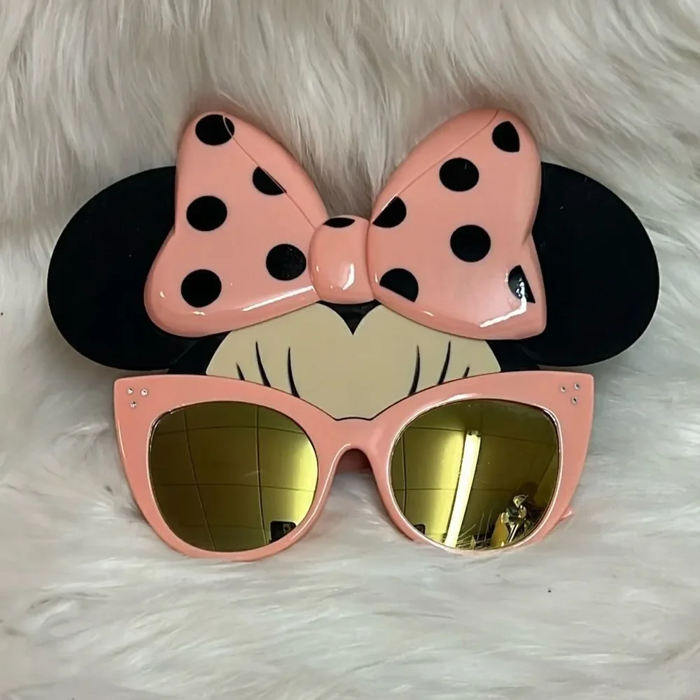 Disney Minnie Mouse Mask Sunglasses Sun-Staches Shades Pink Bow‎